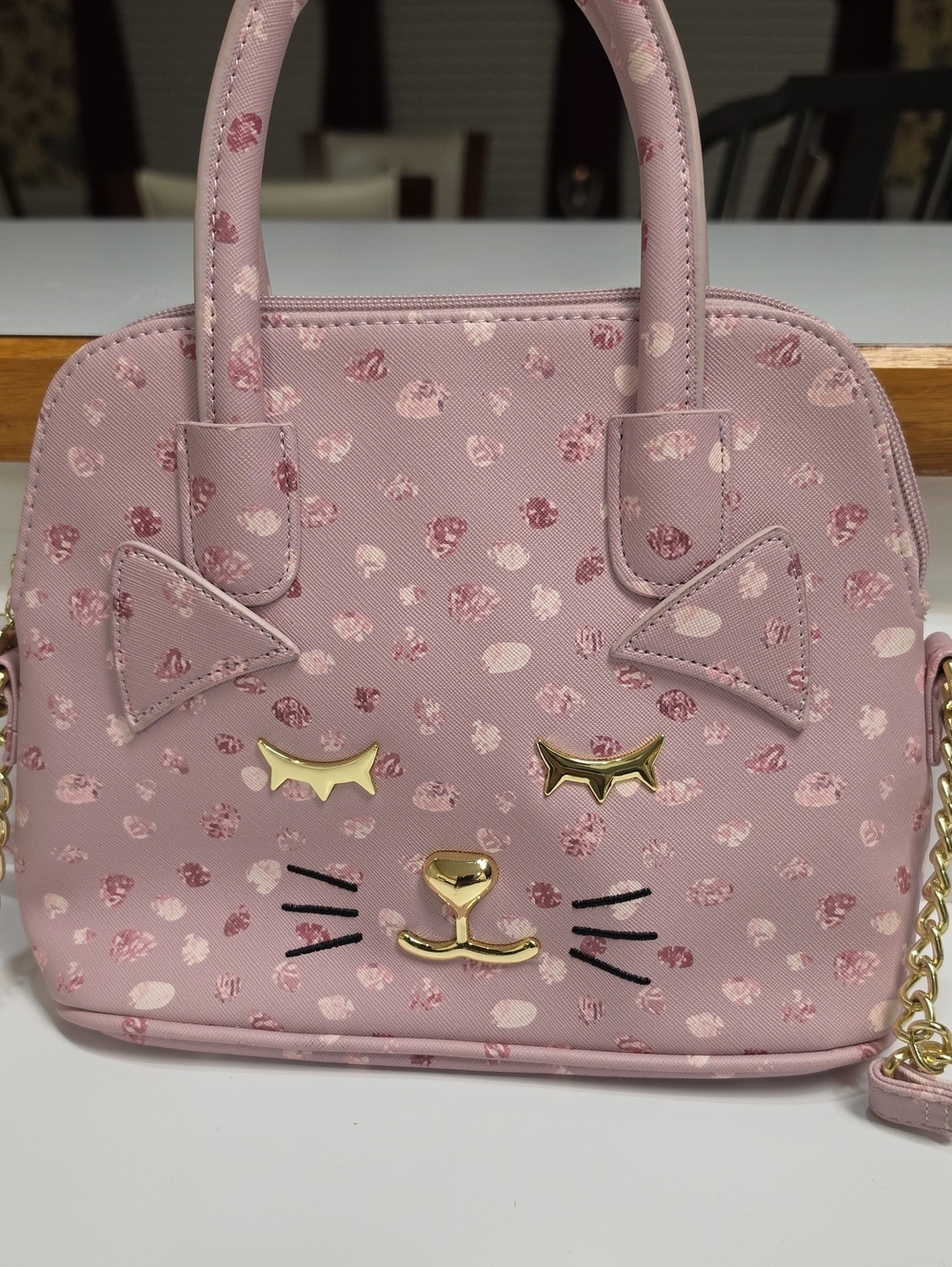 Luv Betsey by Betsey Johnson Pink Cat Face Crossbody Dome Bag Satchel - Size M